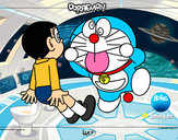Dibujo Doraemon y Nobita pintado por Zuly_Anxo