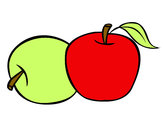 Dibujo Dos manzanas pintado por nadichus 