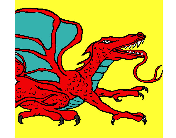 Dibujo Dragón réptil pintado por ixhel