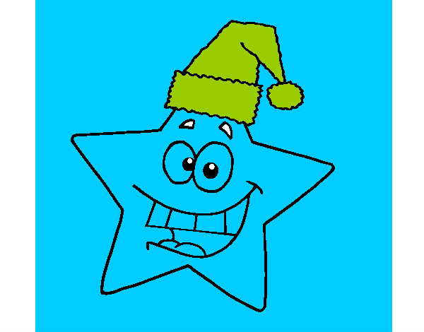 Dibujo estrella de navidad pintado por lunapyok