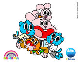 Dibujo Gumball y amigos contentos pintado por eimy567