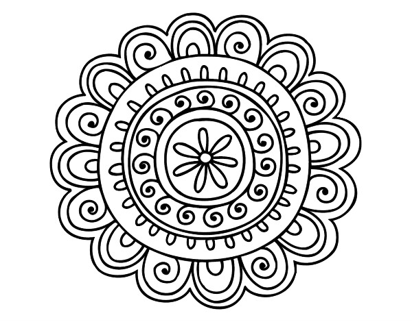 Dibujo Mandala alegre pintado por choko 