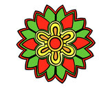 Dibujo Mándala con forma de flor weiss pintado por verosan