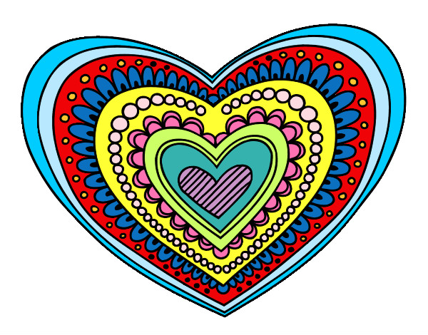 Dibujo Mandala corazón pintado por ixhel