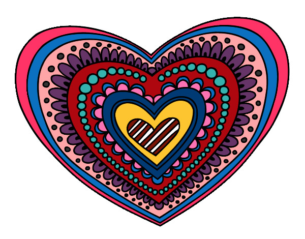 Dibujo Mandala corazón pintado por Suels24