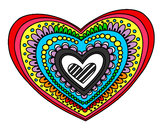 Dibujo Mandala corazón pintado por SAITO 