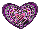 Dibujo Mandala corazón pintado por verosan