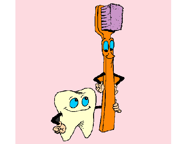 Dibujo Muela y cepillo de dientes pintado por Jablublu