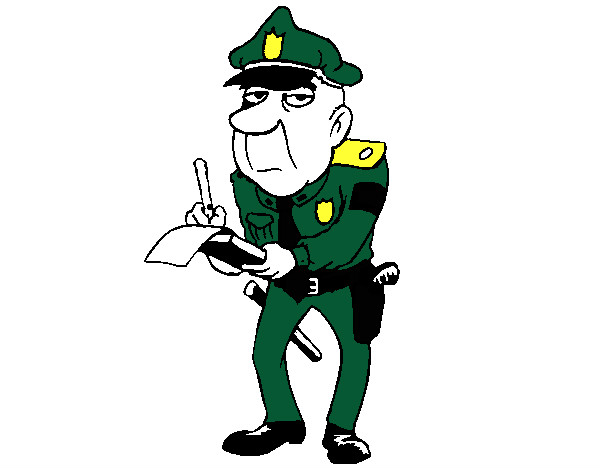 Dibujo Policía haciendo multas pintado por Julss