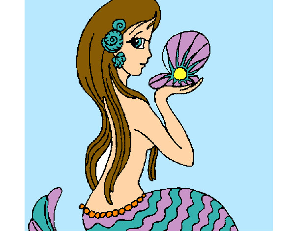 Dibujo Sirena y perla pintado por ixhel