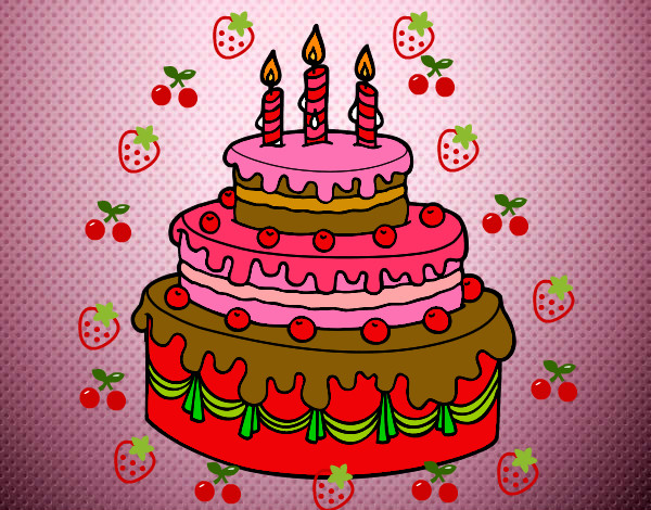 Dibujo Tarta de cumpleaños pintado por Adricri