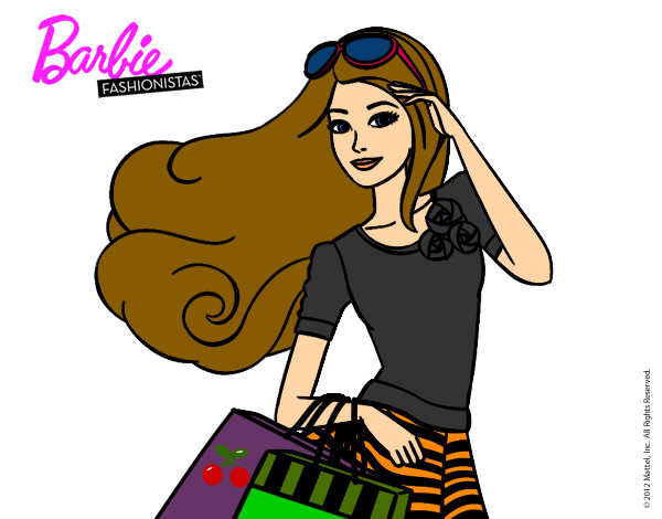 Dibujo Barbie con bolsas pintado por Camilagc