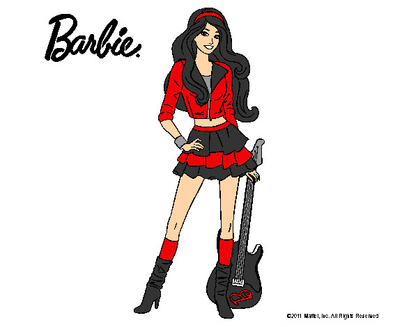 Dibujo Barbie rockera pintado por andreia123