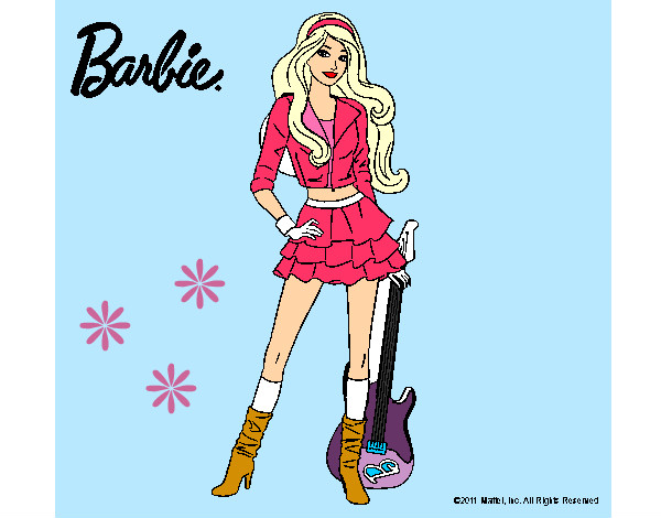 Dibujo Barbie rockera pintado por mariajosel
