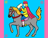 Dibujo Cartero navideño en caballo pintado por beatrizele