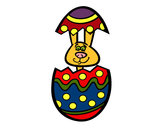 Dibujo Conejito en un huevo de pascua pintado por amalia