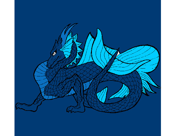 Dibujo Dragón de mar pintado por Emi736