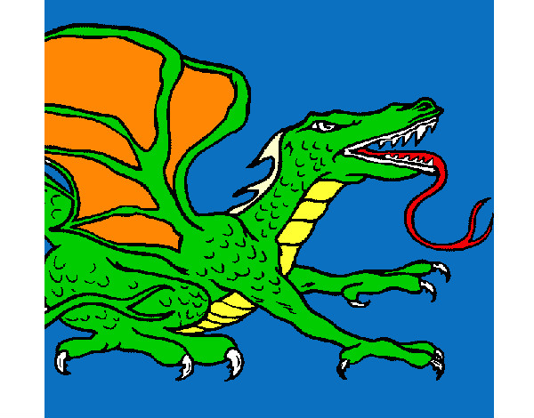 Dibujo Dragón réptil pintado por Emi736