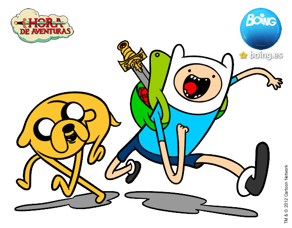 Dibujo Finn y Jake pintado por geloneitor