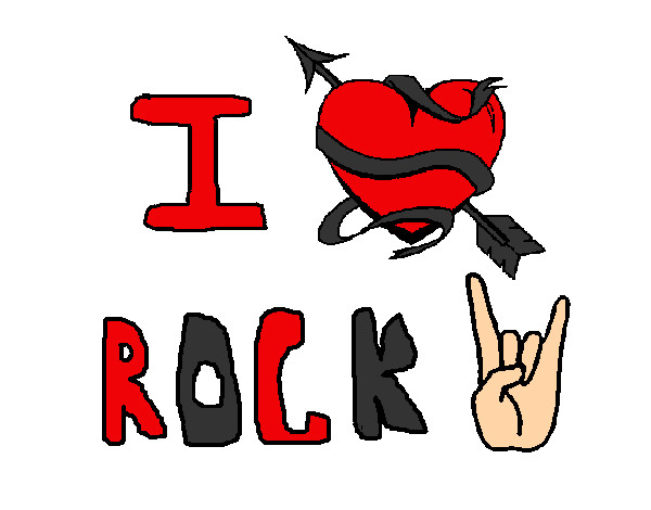 Dibujo I love rock pintado por andreia123
