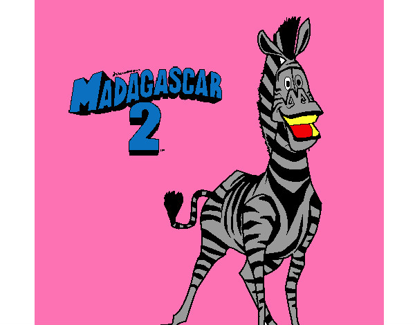 Dibujo Madagascar 2 Marty 2 pintado por miky67