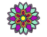 Dibujo Mándala con forma de flor weiss pintado por yooop