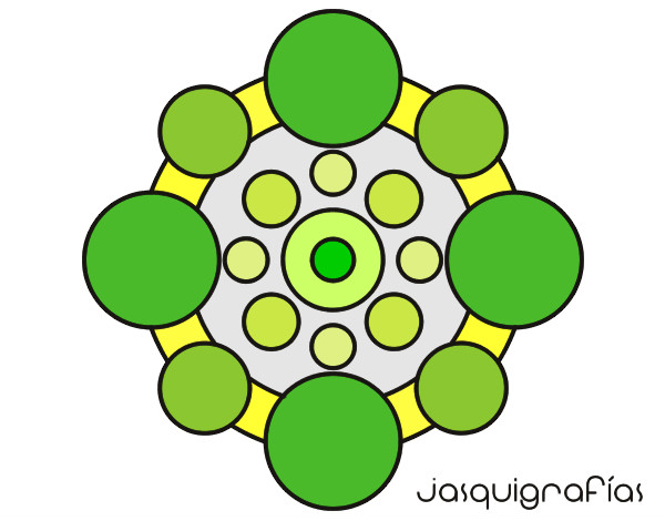 Dibujo Mandala con redondas pintado por verosan