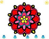 Dibujo Mándala con una flor pintado por beatrizele