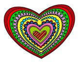Dibujo Mandala corazón pintado por olivaoliva