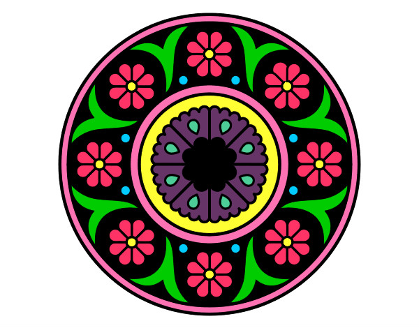Dibujo Mandala flor pintado por yooop