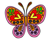 Dibujo Mandala mariposa pintado por olivaoliva
