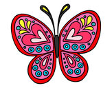 Dibujo Mandala mariposa pintado por yooop