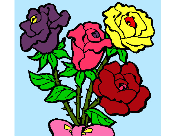 Dibujo Ramo de rosas pintado por beatrizele