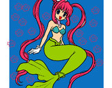 Dibujo Sirena con perlas pintado por Camilas