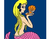 Dibujo Sirena y perla pintado por DANITA4