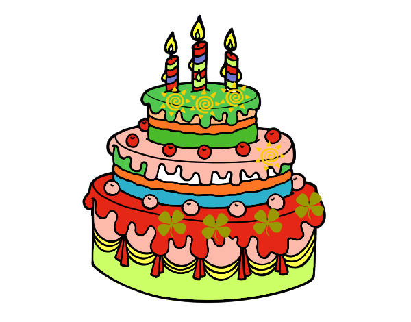 Dibujo Tarta de cumpleaños pintado por primorosa