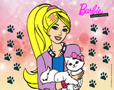 Dibujo Barbie con su linda gatita pintado por SARADIBUS