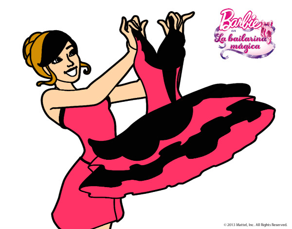 Dibujo Barbie y su vestido de ballet pintado por anajulia