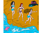 Dibujo Barbie y sus amigas en la playa pintado por kimytha12