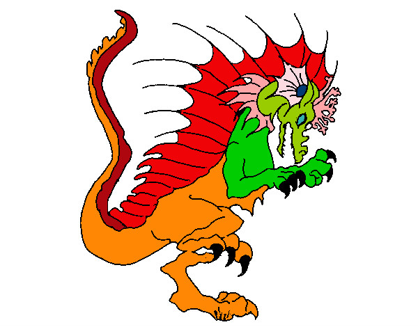 Dibujo Dragón sacando las garras pintado por josebelmon