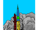 Dibujo Lanzamiento cohete pintado por Rea100
