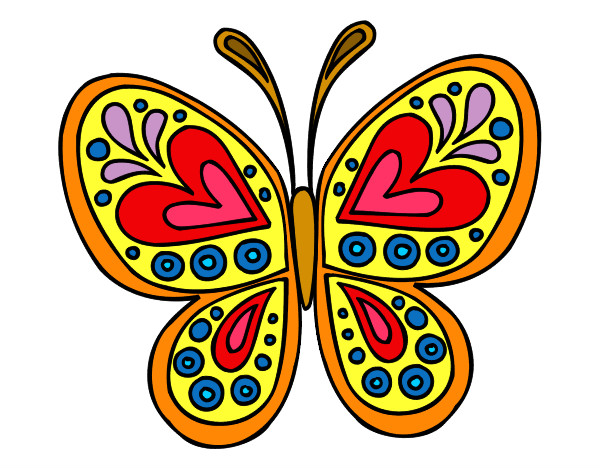 Dibujo Mandala mariposa pintado por Fanyyy