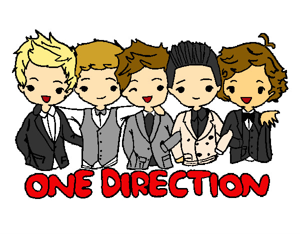 Dibujo One direction pintado por fernandaaa