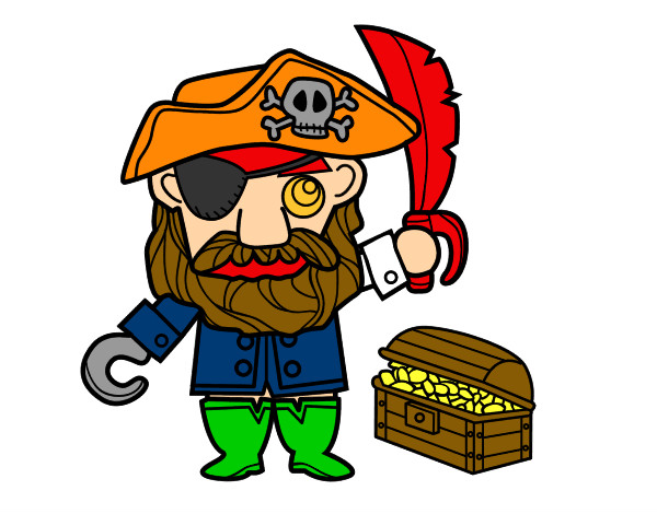 Dibujo Pirata con tesoro pintado por samuel23