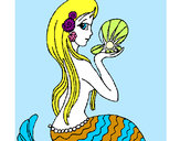 Dibujo Sirena y perla pintado por dianadiaz