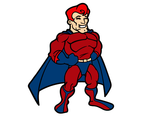 Dibujo Superhéroe musculado pintado por jorge-