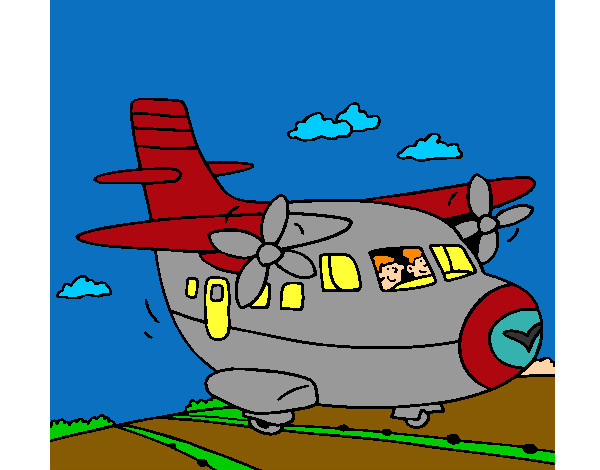 Dibujo Avión despegando pintado por cecilita