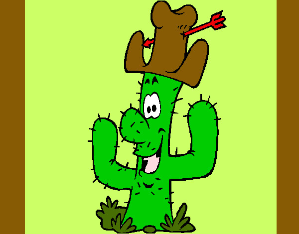 Dibujo Cactus con sombrero pintado por susacoli