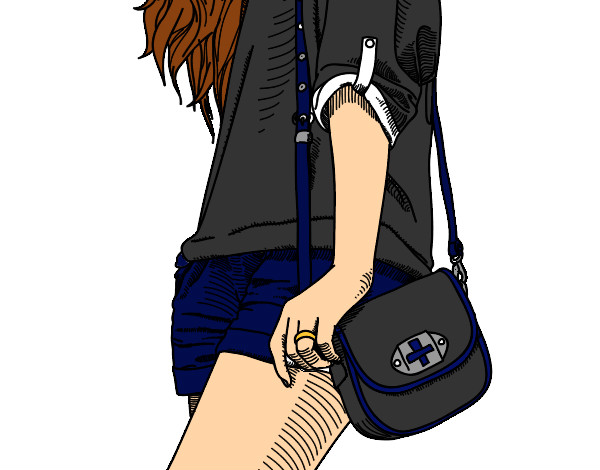 Dibujo Chica con bolso pintado por CSG10