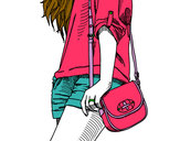 Dibujo Chica con bolso pintado por estrella3